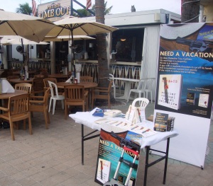 Setting up outside Pete's Time Out,, Fort Myers Beach