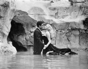 Marcello Mastroianni and Antia Ekberg in Fellini's La Dolce Vita